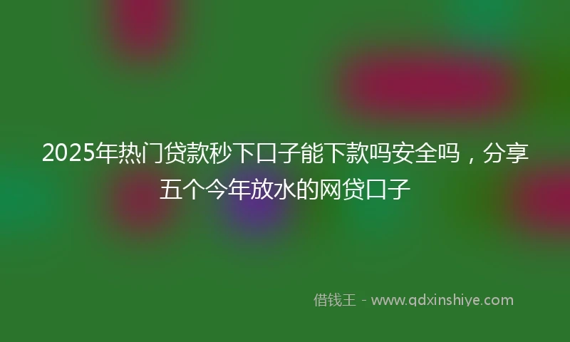2025年热门贷款秒下口子能下款吗安全吗,分享五个今年放水的网贷口子