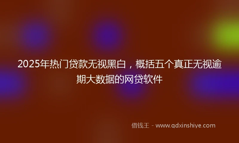2025年热门贷款无视黑白，概括五个真正无视逾期大数据的网贷软件