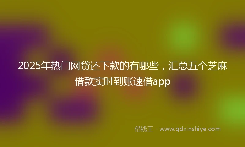 2025年热门网贷还下款的有哪些，汇总五个芝麻借款实时到账速借app