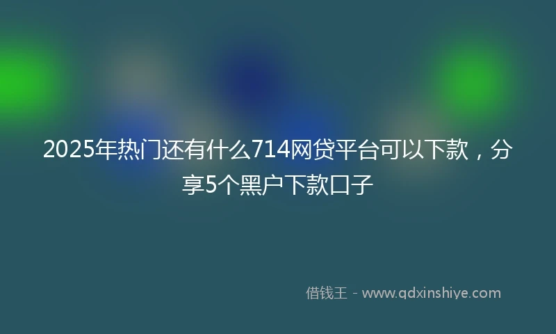 2025年热门还有什么714网贷平台可以下款，分享5个黑户下款口子