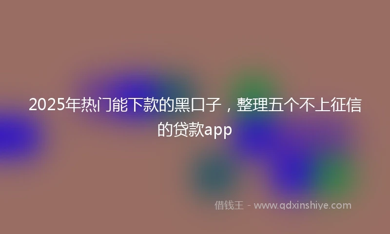 2025年热门能下款的黑口子，整理五个不上征信的贷款app