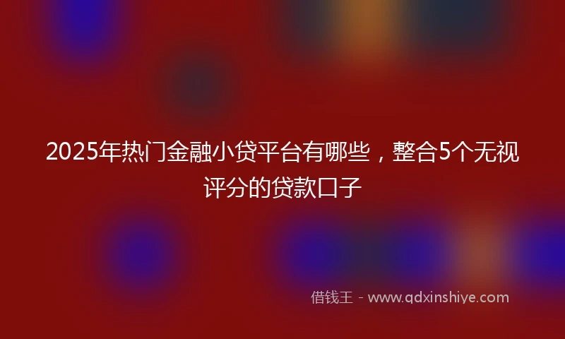 2025年热门金融小贷平台有哪些，整合5个无视评分的贷款口子