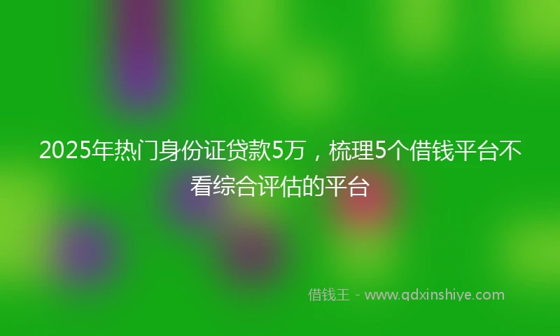 2025年热门身份证贷款5万，梳理5个借钱平台不看综合评估的平台