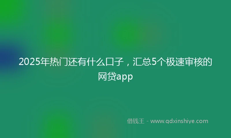 2025年热门还有什么口子，汇总5个极速审核的网贷app