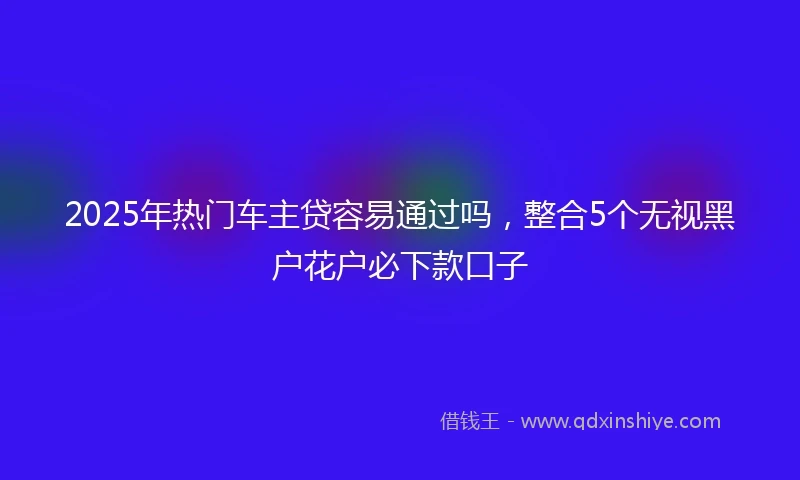 2025年热门车主贷容易通过吗，整合5个无视黑户花户必下款口子