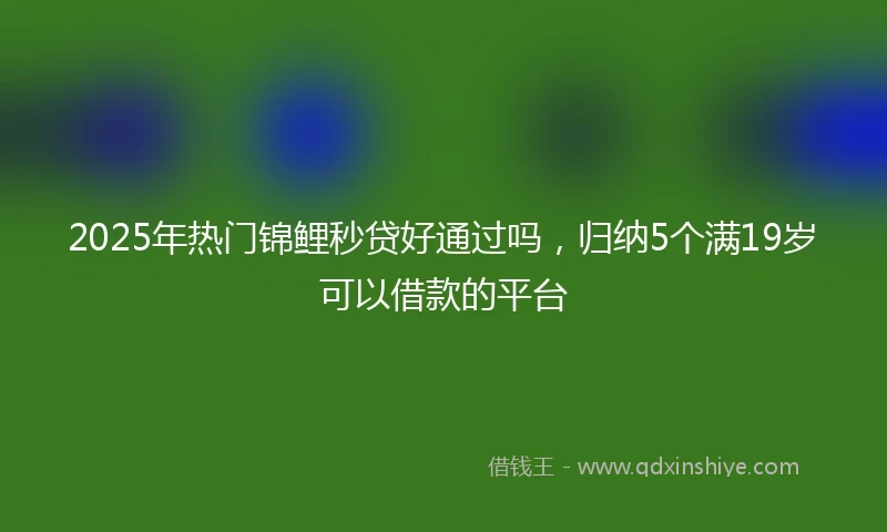 2025年热门锦鲤秒贷好通过吗，归纳5个满19岁可以借款的平台