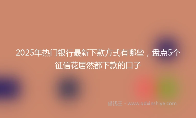 2025年热门银行最新下款方式有哪些，盘点5个征信花居然都下款的口子