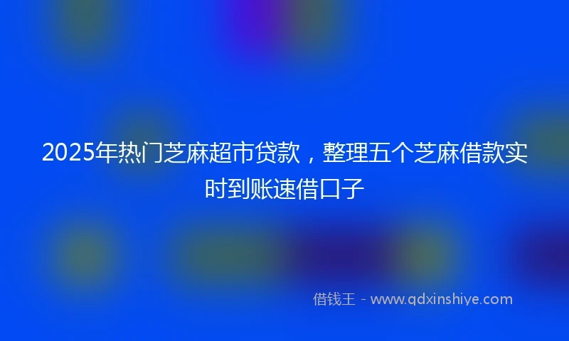 2025年热门芝麻超市贷款，整理五个芝麻借款实时到账速借口子