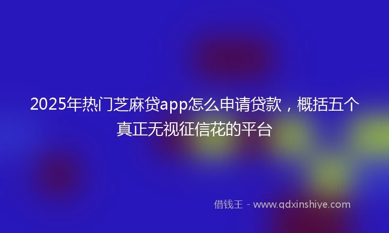 2025年热门芝麻贷app怎么申请贷款，概括五个真正无视征信花的平台