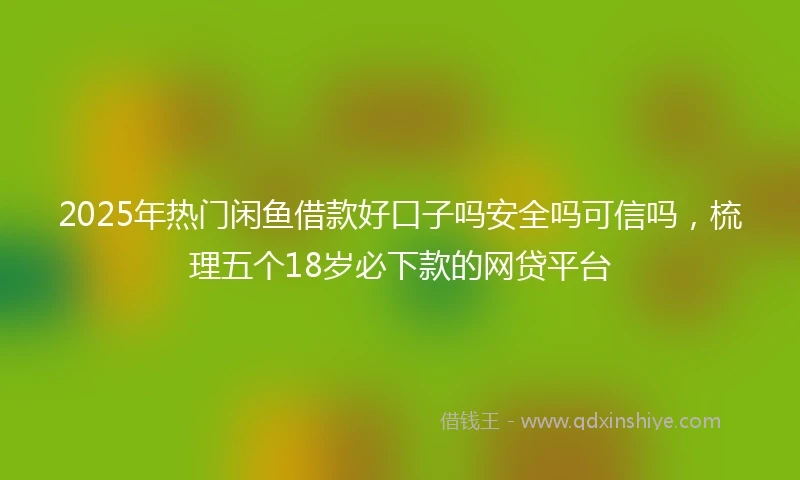 2025年热门闲鱼借款好口子吗安全吗可信吗，梳理五个18岁必下款的网贷平台