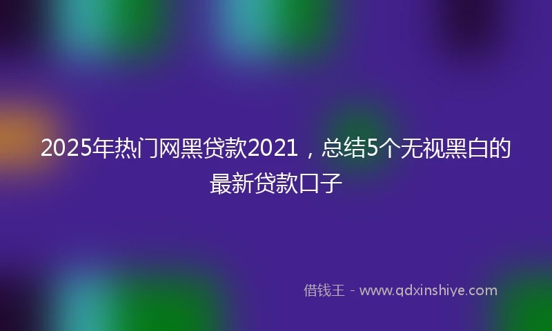 2025年热门网黑贷款2021，总结5个无视黑白的最新贷款口子