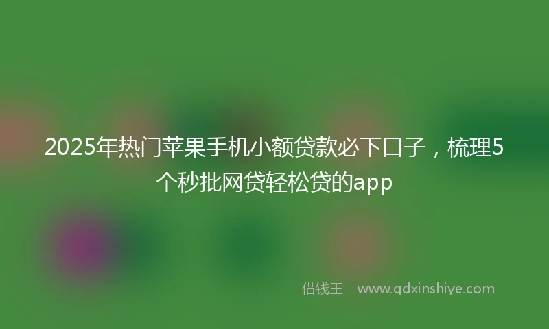 2025年热门苹果手机小额贷款必下口子，梳理5个秒批网贷轻松贷的app