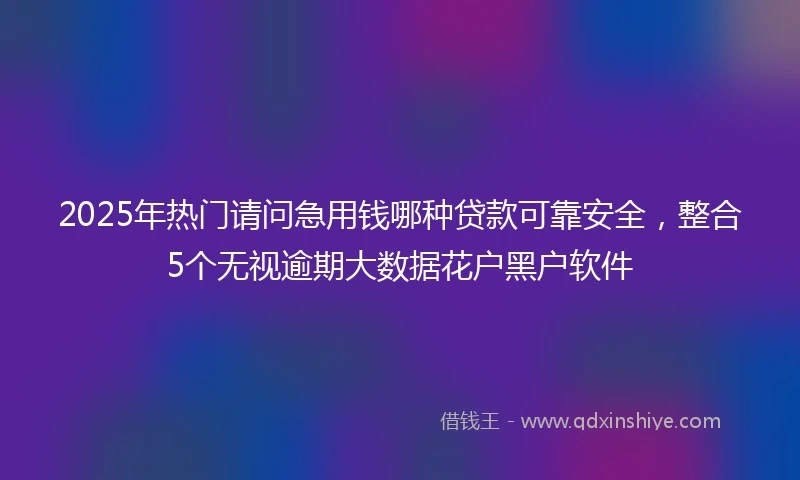 2025年热门请问急用钱哪种贷款可靠安全，整合5个无视逾期大数据花户黑户软件