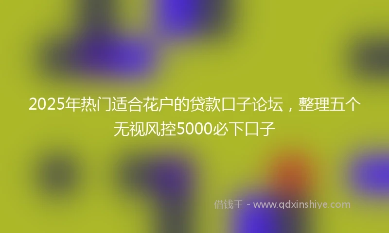 2025年热门适合花户的贷款口子论坛，整理五个无视风控5000必下口子