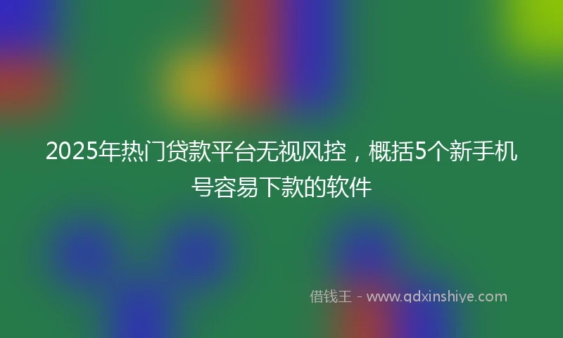 2025年热门贷款平台无视风控，概括5个新手机号容易下款的软件