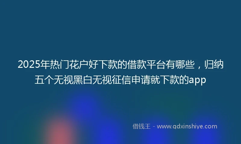 2025年热门花户好下款的借款平台有哪些，归纳五个无视黑白无视征信申请就下款的app