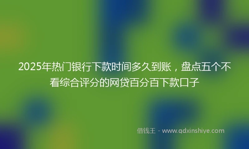 2025年热门银行下款时间多久到账，盘点五个不看综合评分的网贷百分百下款口子