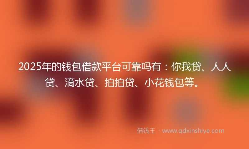 2025年的钱包借款平台可靠吗有：你我贷、人人贷、滴水贷、拍拍贷、小花钱包等。