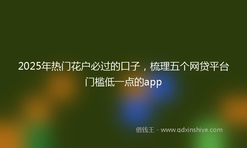 2025年热门花户必过的口子，梳理五个网贷平台门槛低一点的app
