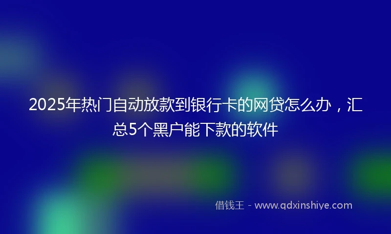 2025年热门自动放款到银行卡的网贷怎么办，汇总5个黑户能下款的软件