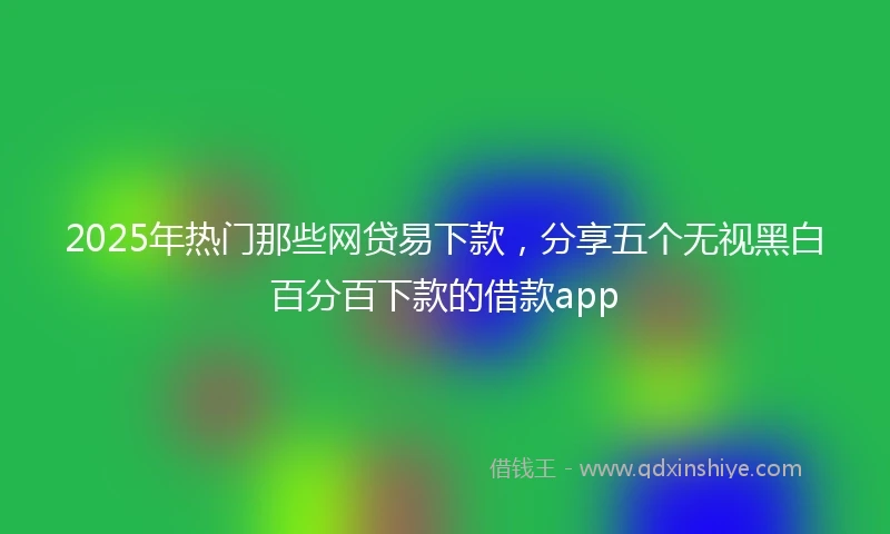 2025年热门那些网贷易下款,分享五个无视黑白百分百下款的借款app