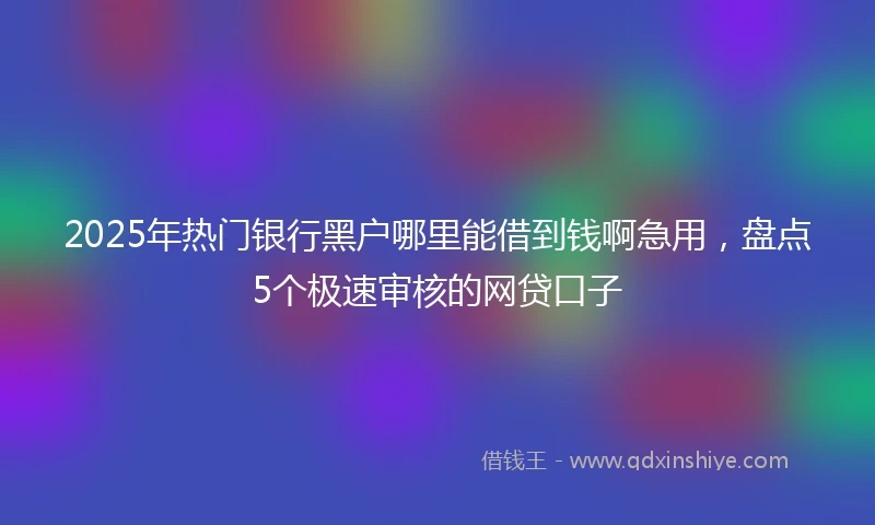 2025年热门银行黑户哪里能借到钱啊急用，盘点5个极速审核的网贷口子