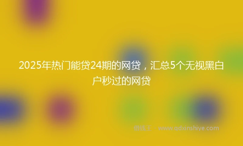 2025年热门能贷24期的网贷，汇总5个无视黑白户秒过的网贷