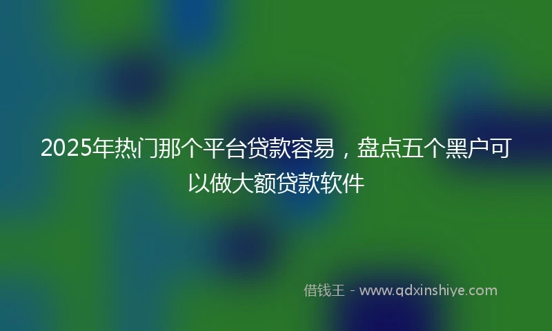 2025年热门那个平台贷款容易，盘点五个黑户可以做大额贷款软件