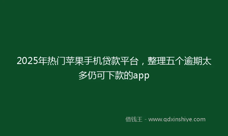 2025年热门苹果手机贷款平台，整理五个逾期太多仍可下款的app