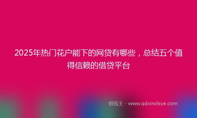 2025年热门花户能下的网贷有哪些，总结五个值得信赖的借贷平台