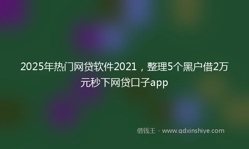 2025年热门网贷软件2021，整理5个黑户借2万元秒下网贷口子app