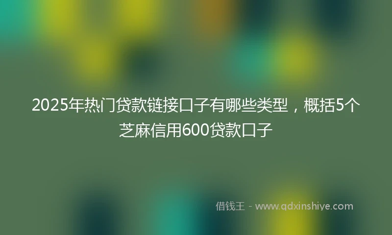 2025年热门贷款链接口子有哪些类型，概括5个芝麻信用600贷款口子