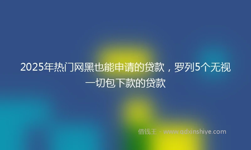 2025年热门网黑也能申请的贷款，罗列5个无视一切包下款的贷款