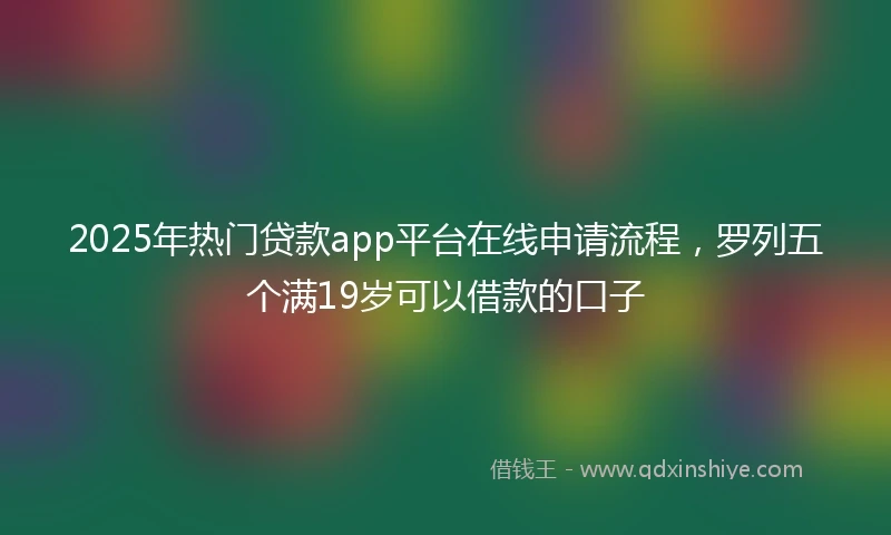 2025年热门贷款app平台在线申请流程，罗列五个满19岁可以借款的口子