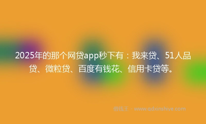 2025年的那个网贷app秒下有：我来贷、51人品贷、微粒贷、百度有钱花、信用卡贷等。