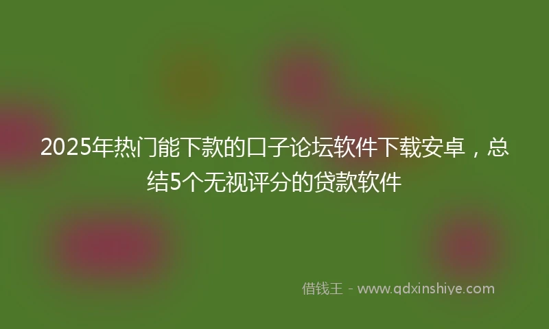 2025年热门能下款的口子论坛软件下载安卓，总结5个无视评分的贷款软件