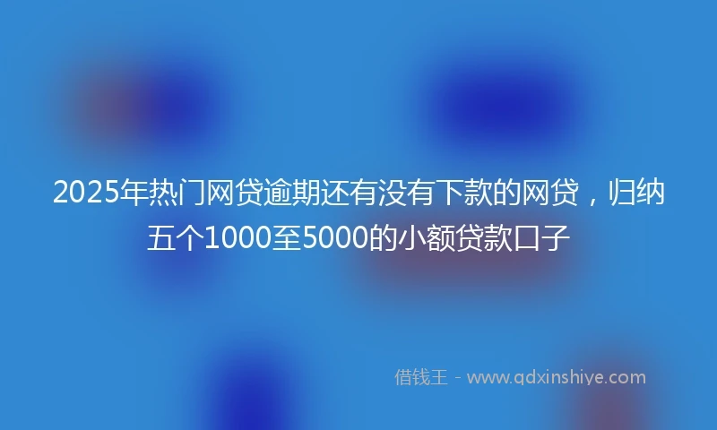 2025年热门网贷逾期还有没有下款的网贷，归纳五个1000至5000的小额贷款口子