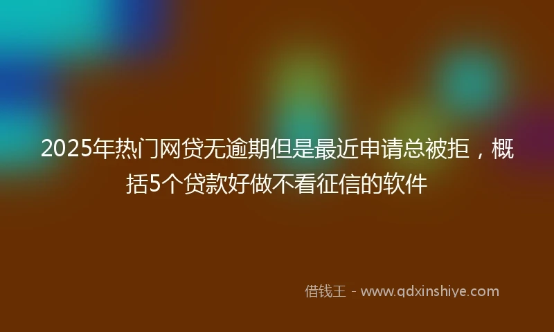 2025年热门网贷无逾期但是最近申请总被拒，概括5个贷款好做不看征信的软件