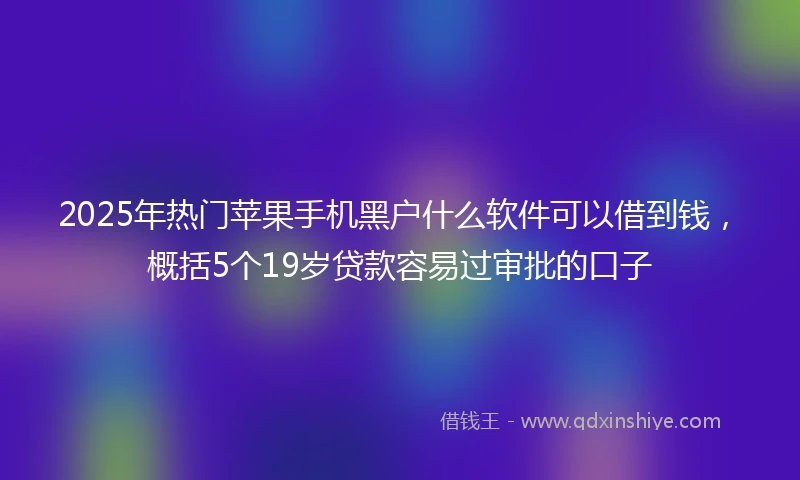 2025年热门苹果手机黑户什么软件可以借到钱，概括5个19岁贷款容易过审批的口子