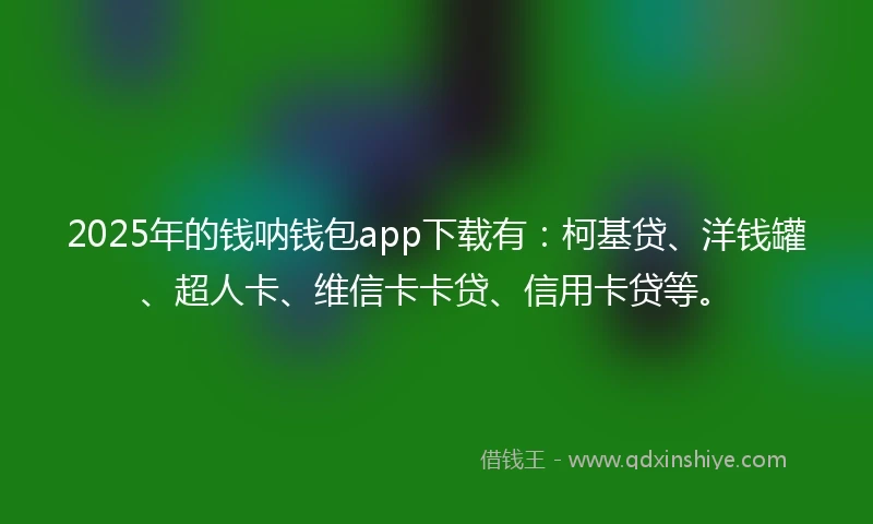 2025年的钱呐钱包app下载有：柯基贷、洋钱罐、超人卡、维信卡卡贷、信用卡贷等。