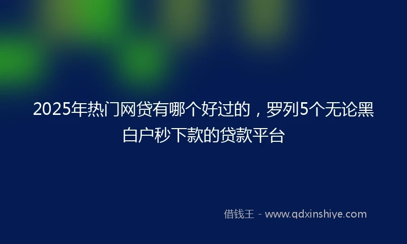 2025年热门网贷有哪个好过的，罗列5个无论黑白户秒下款的贷款平台
