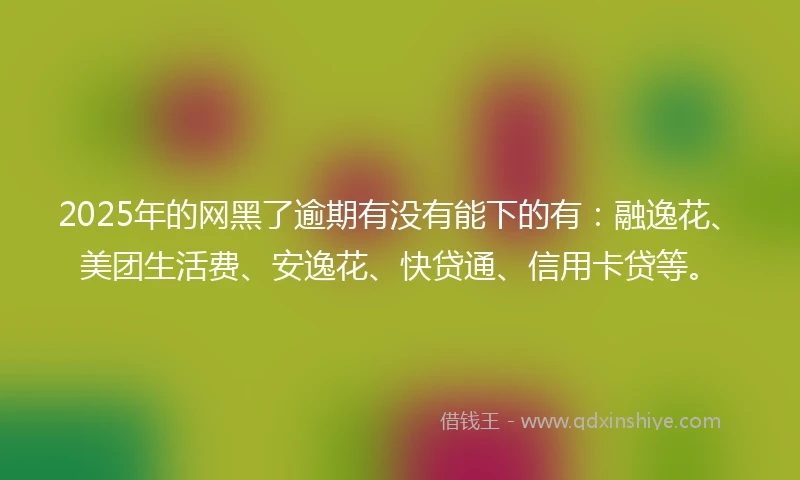 2025年的网黑了逾期有没有能下的有：融逸花、美团生活费、安逸花、快贷通、信用卡贷等。