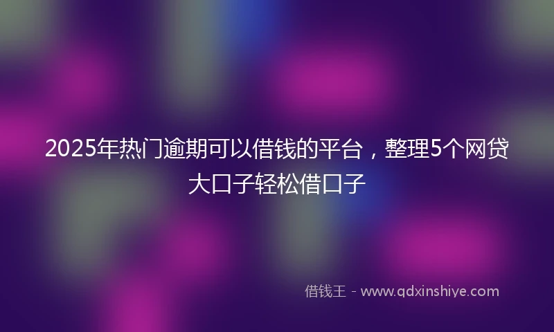 2025年热门逾期可以借钱的平台，整理5个网贷大口子轻松借口子