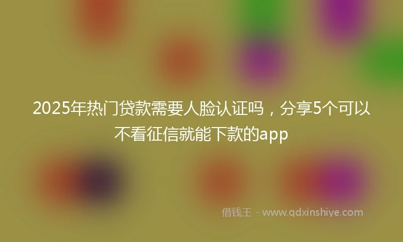 2025年热门贷款需要人脸认证吗，分享5个可以不看征信就能下款的app