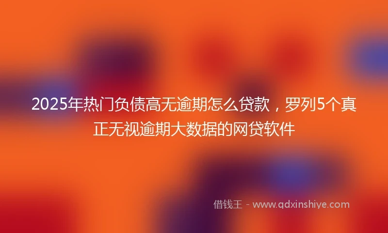 2025年热门负债高无逾期怎么贷款,罗列5个真正无视逾期大数据的网贷软件