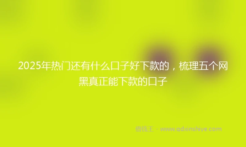 2025年热门还有什么口子好下款的，梳理五个网黑真正能下款的口子
