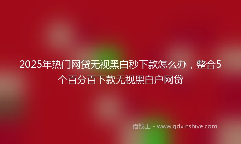 2025年热门网贷无视黑白秒下款怎么办，整合5个百分百下款无视黑白户网贷