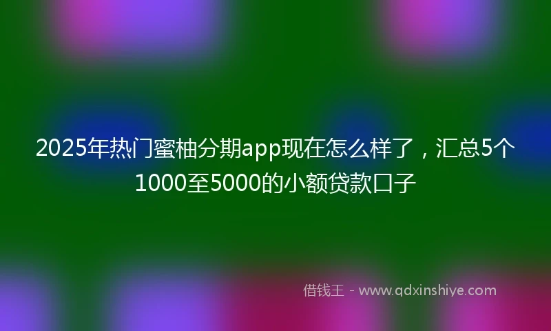 2025年热门蜜柚分期app现在怎么样了，汇总5个1000至5000的小额贷款口子
