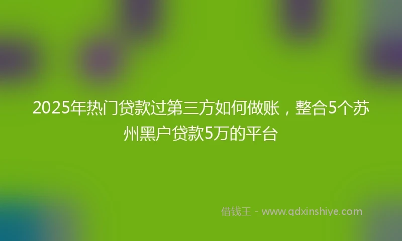2025年热门贷款过第三方如何做账，整合5个苏州黑户贷款5万的平台
