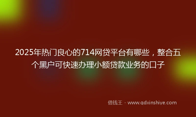 2025年热门良心的714网贷平台有哪些，整合五个黑户可快速办理小额贷款业务的口子